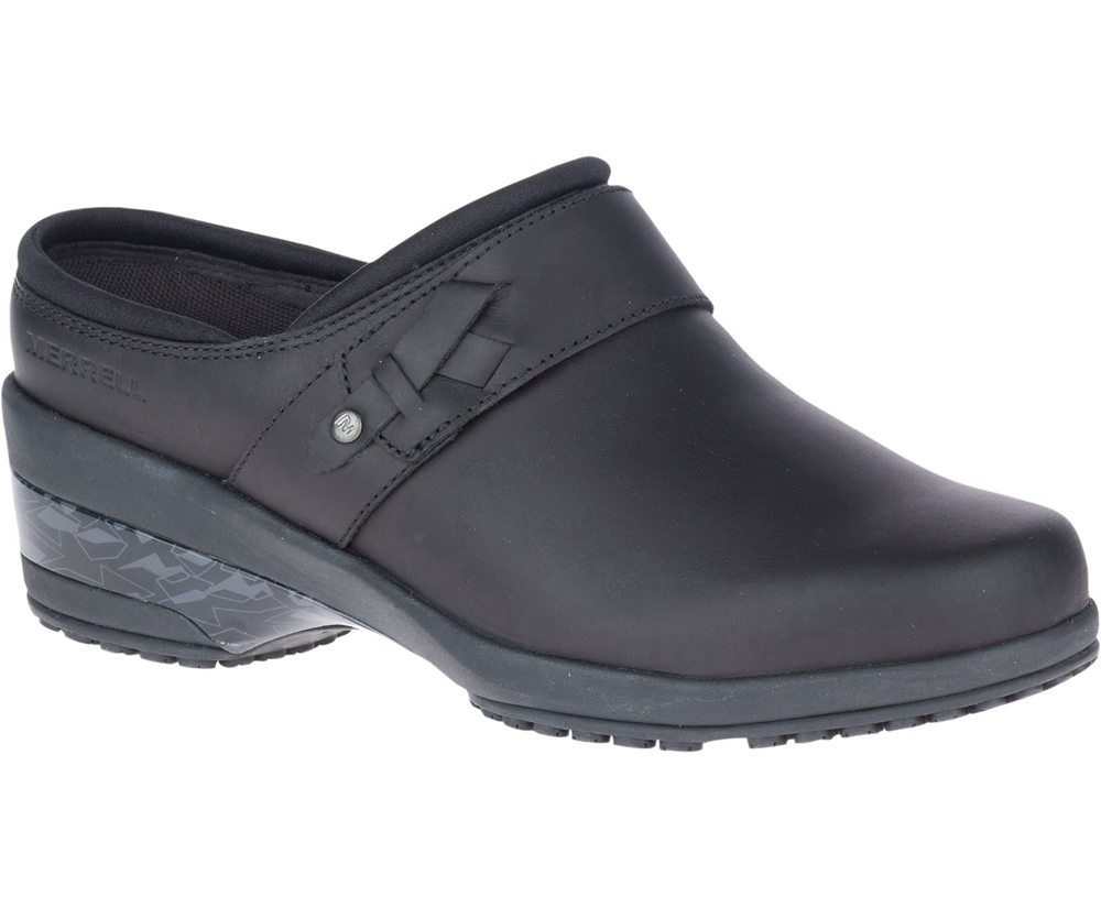 Merrell Slip Ons Damskie Czarne - Valetta Pro Slide Work - 190523-LOI